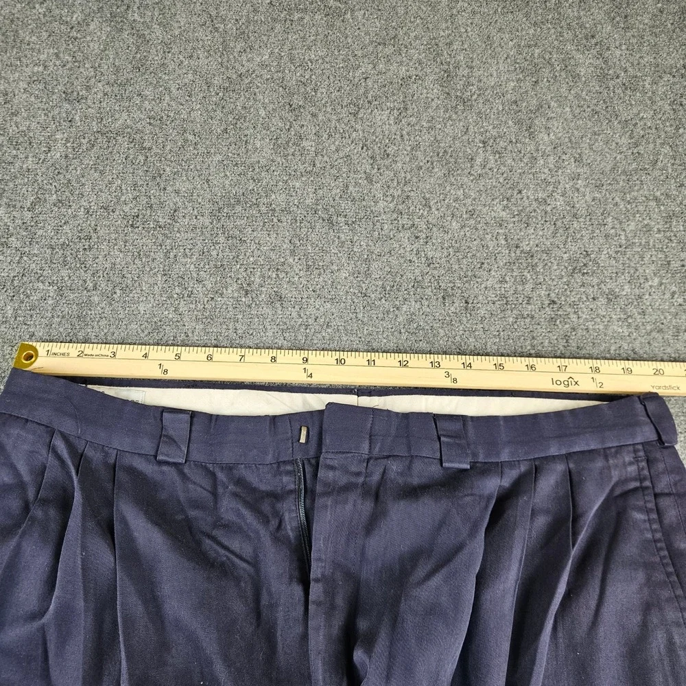 Allyn Saint George Mens 40 Navy Blue Pleated Cuffed Dress‎ Pants Made in USA